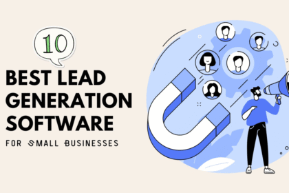 A curated visual list of the top Lead Generation Tools For Small Businesses to capture, qualify, and convert leads. Key tools include HubSpot, OptinMonster, and Leadfeeder—essential, cost-effective solutions for maximizing small business growth and optimizing the sales funnel.